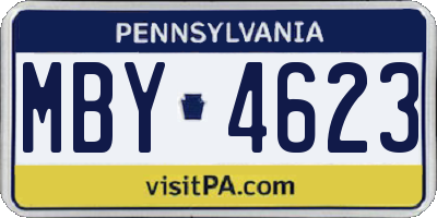 PA license plate MBY4623
