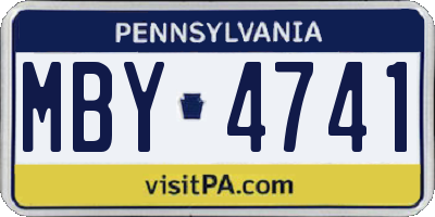 PA license plate MBY4741