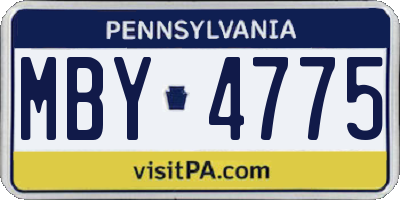 PA license plate MBY4775