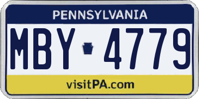 PA license plate MBY4779