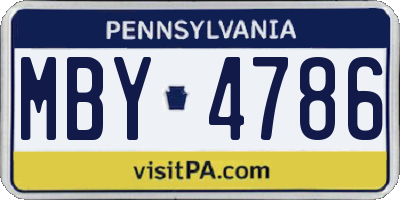 PA license plate MBY4786