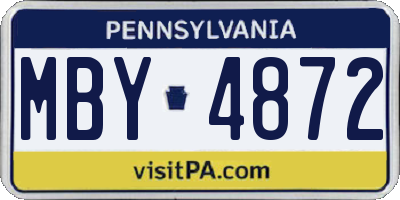 PA license plate MBY4872