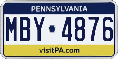 PA license plate MBY4876