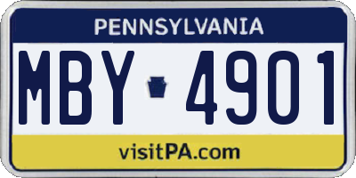 PA license plate MBY4901