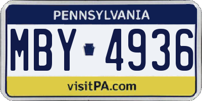 PA license plate MBY4936
