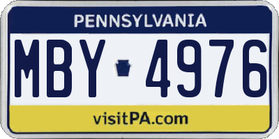PA license plate MBY4976