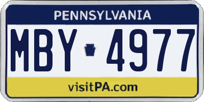 PA license plate MBY4977