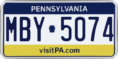 PA license plate MBY5074