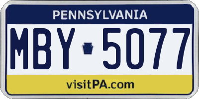 PA license plate MBY5077