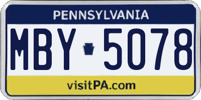 PA license plate MBY5078