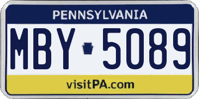 PA license plate MBY5089