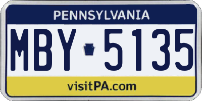 PA license plate MBY5135