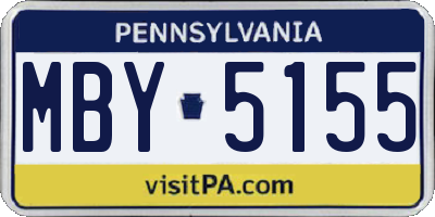 PA license plate MBY5155