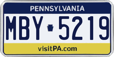 PA license plate MBY5219