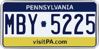 PA license plate MBY5225