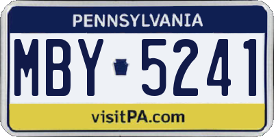 PA license plate MBY5241