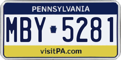 PA license plate MBY5281