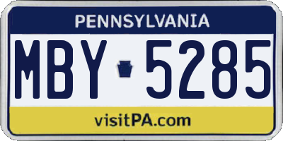 PA license plate MBY5285