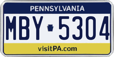 PA license plate MBY5304