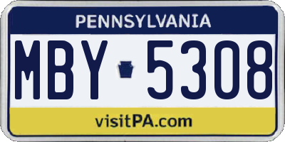PA license plate MBY5308