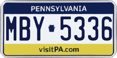 PA license plate MBY5336