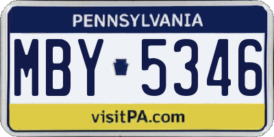 PA license plate MBY5346