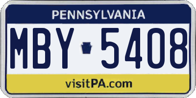 PA license plate MBY5408