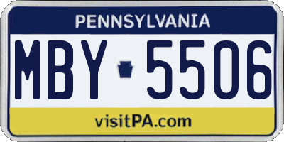 PA license plate MBY5506
