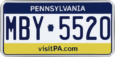 PA license plate MBY5520