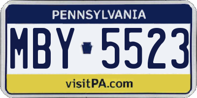 PA license plate MBY5523