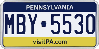 PA license plate MBY5530