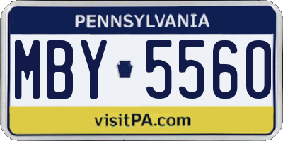 PA license plate MBY5560