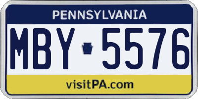 PA license plate MBY5576