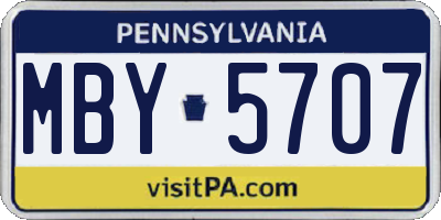 PA license plate MBY5707
