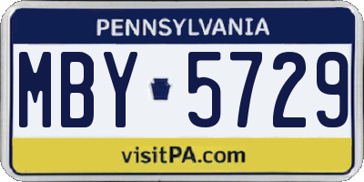 PA license plate MBY5729