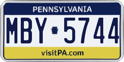 PA license plate MBY5744