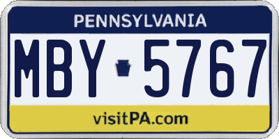 PA license plate MBY5767