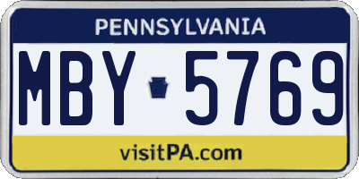 PA license plate MBY5769