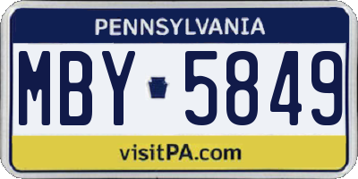 PA license plate MBY5849