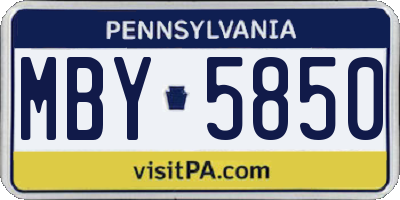 PA license plate MBY5850