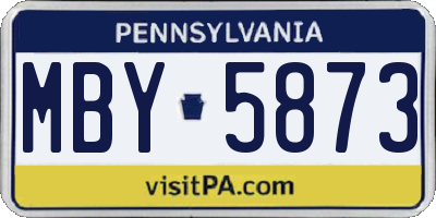 PA license plate MBY5873