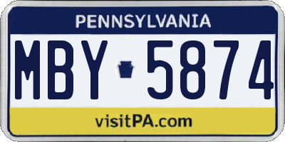 PA license plate MBY5874