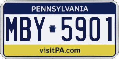 PA license plate MBY5901