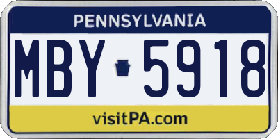 PA license plate MBY5918