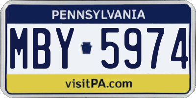 PA license plate MBY5974