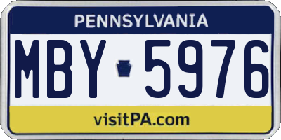 PA license plate MBY5976