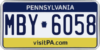 PA license plate MBY6058