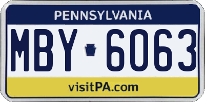 PA license plate MBY6063