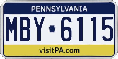 PA license plate MBY6115