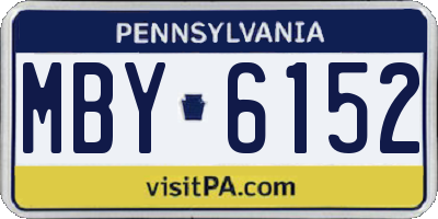PA license plate MBY6152